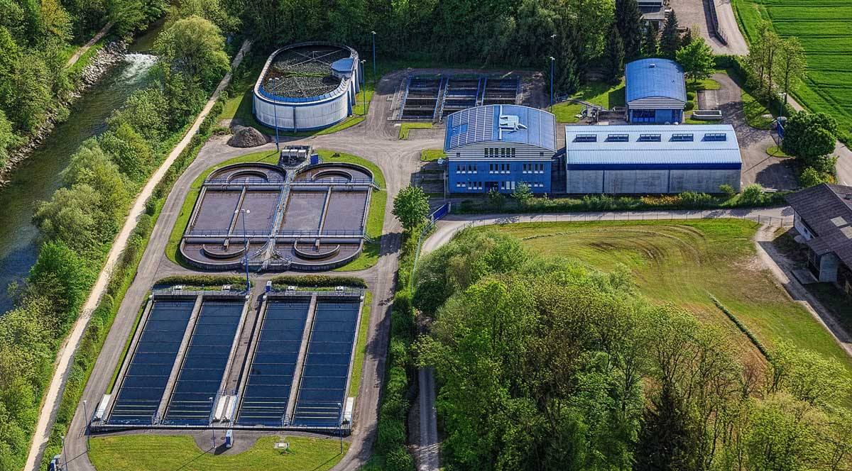 Die Verbandskläranlage in Staig von oben